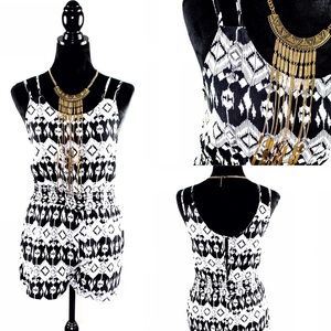 Black & White Printed Romper